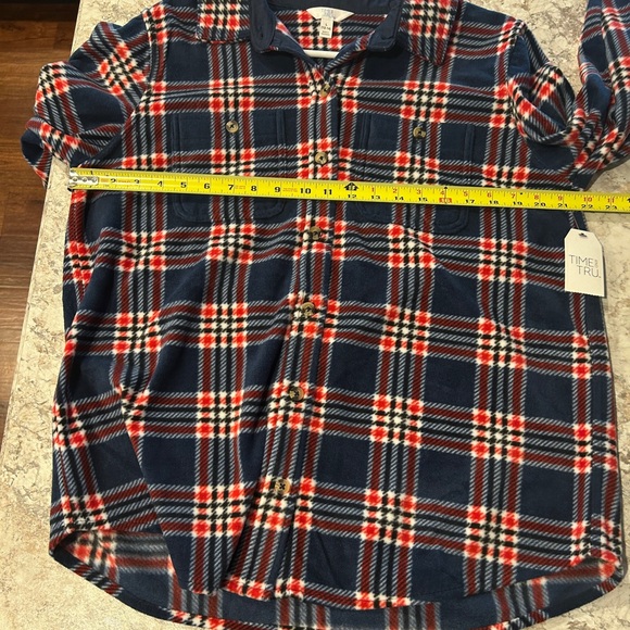 Time and Tru Checkered Plaid Shacket Jacket Large NWT - Picture 10 of 12